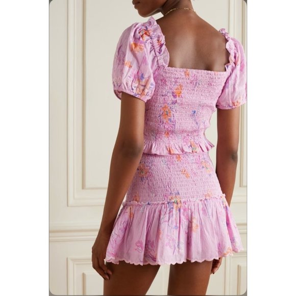 LoveShackFancy Jarrah Mini Dress in Royal Pink Berry - Picture 5 of 16